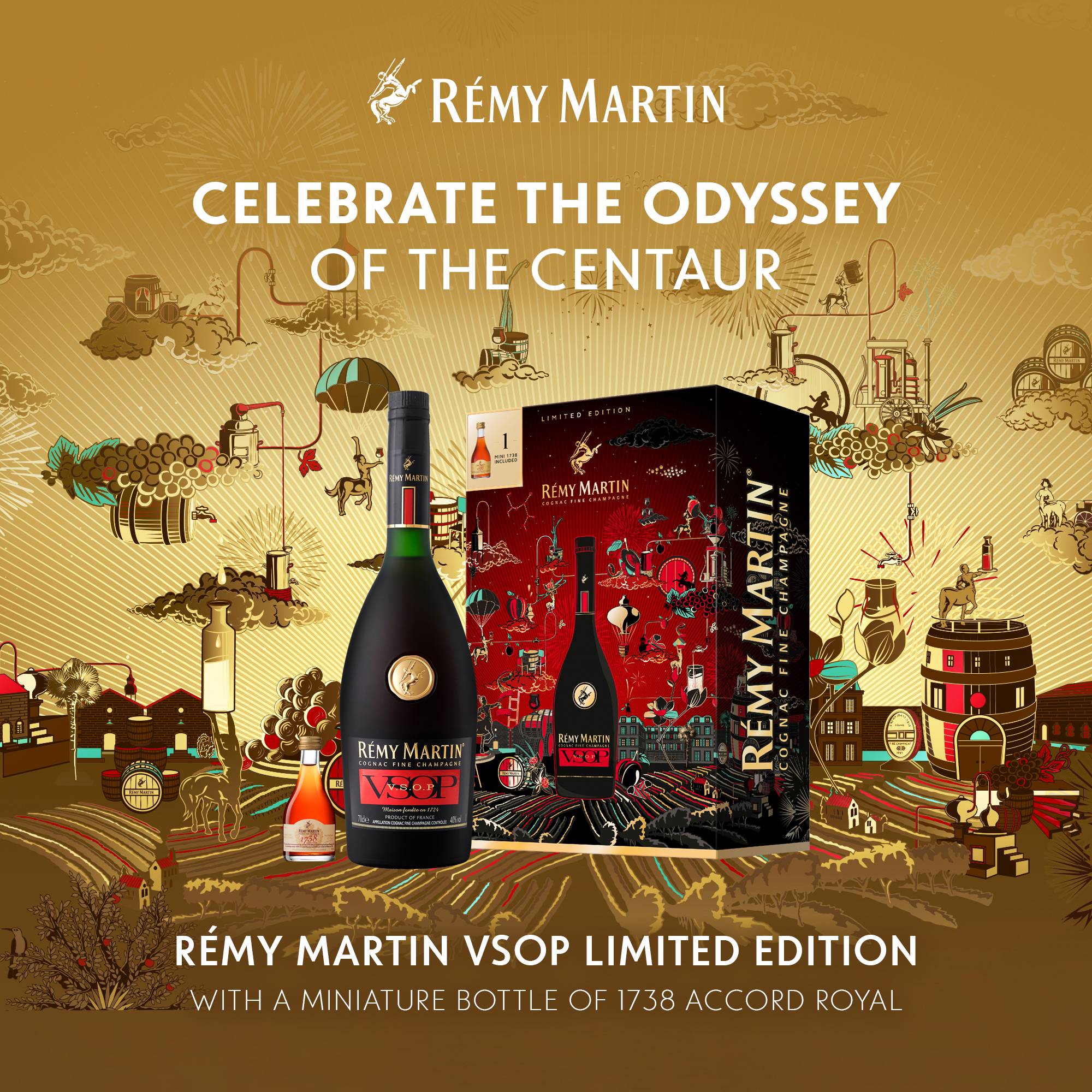 Remy Martin VSOP Festive Giftbox With 1738 Accord Royal